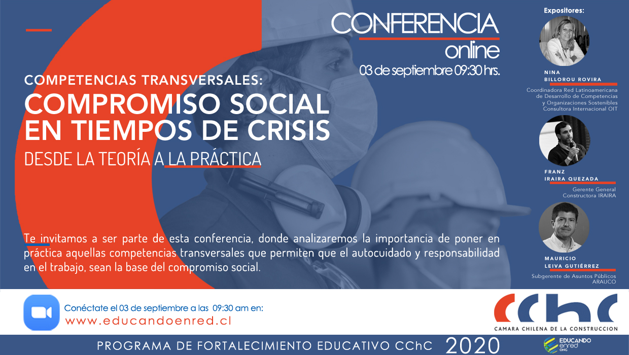 Cámara Chilena de la Construcción y ONG Educando en Red realizarán conferencia internacional referida a la importancia de las competencias transversales